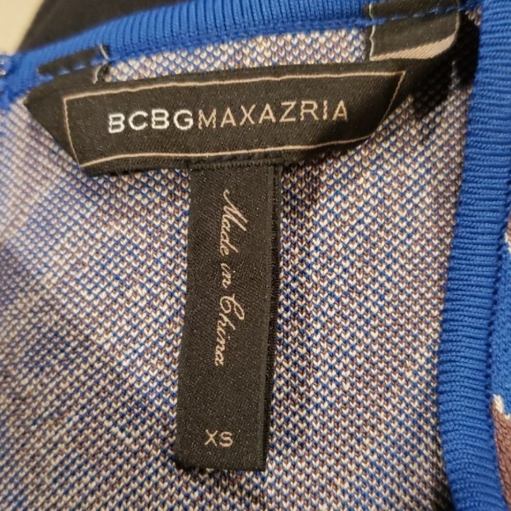 BCBGMaxAzria Blue Bodycon Sheath Dress Geometric XS - Picture 4 of 5